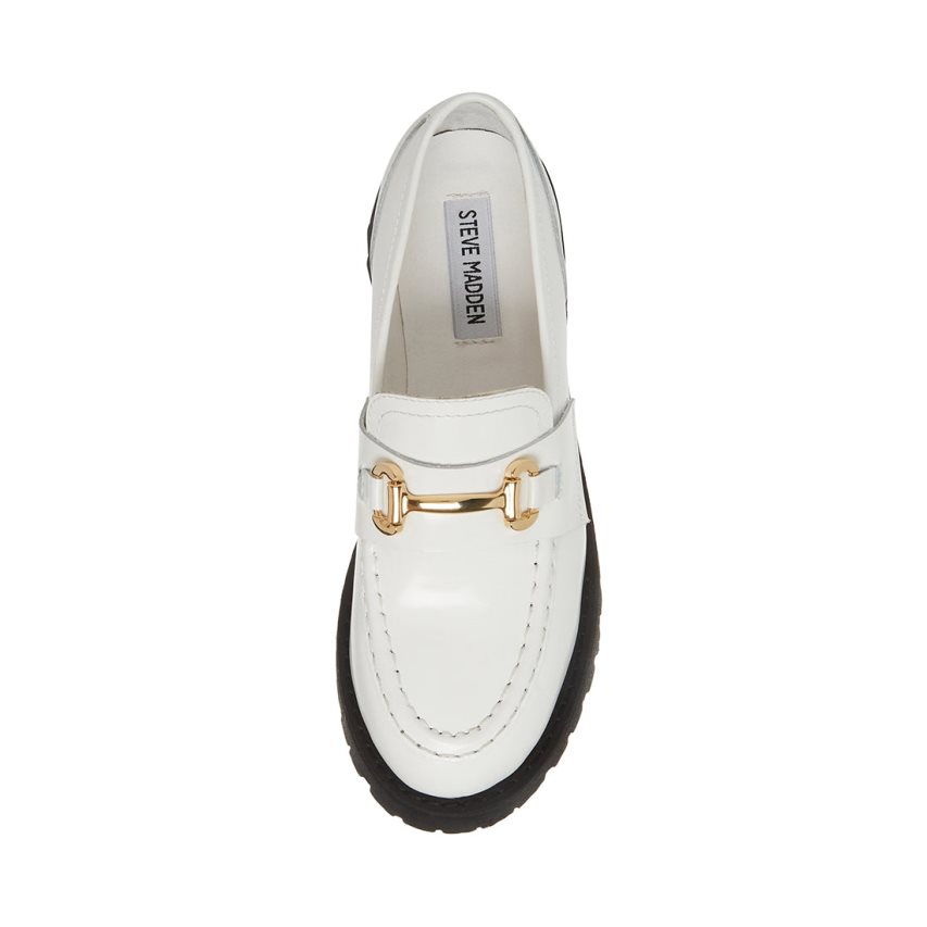 Zapatos Plataforma Steve Madden Lando Cuero Mujer Blancas | ES INE041